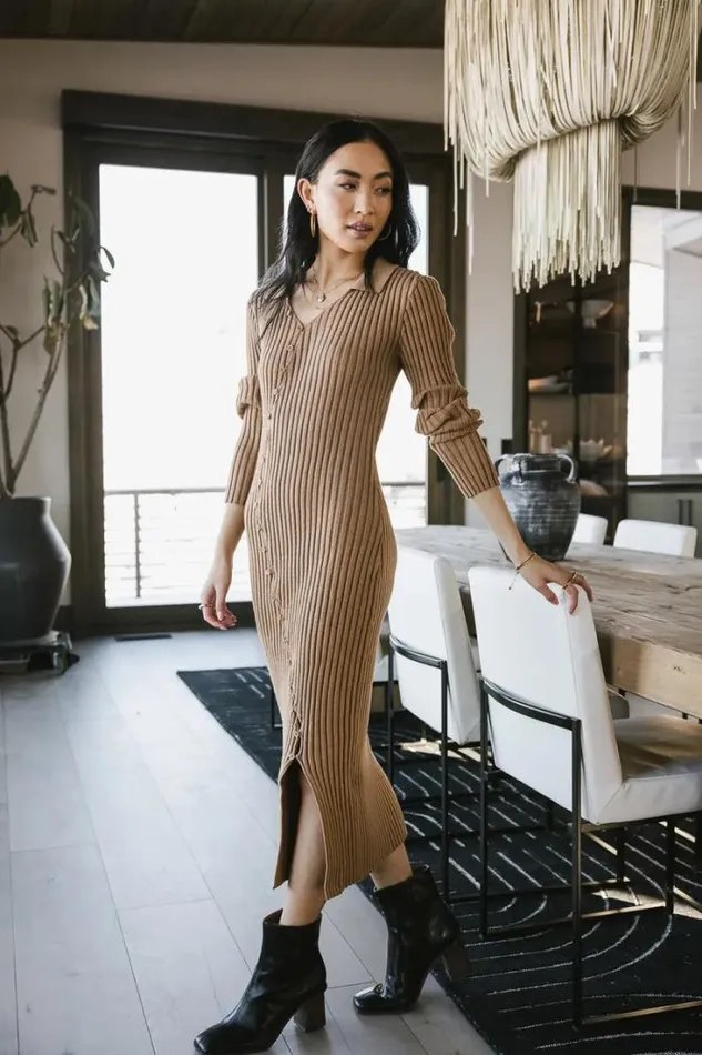 Bohme Dresses Larissa Ribbed Dress In Camel Camel 8211 Women Bohme Dresses Larissa Ribbed Dress In Camel Camel 8211 Women