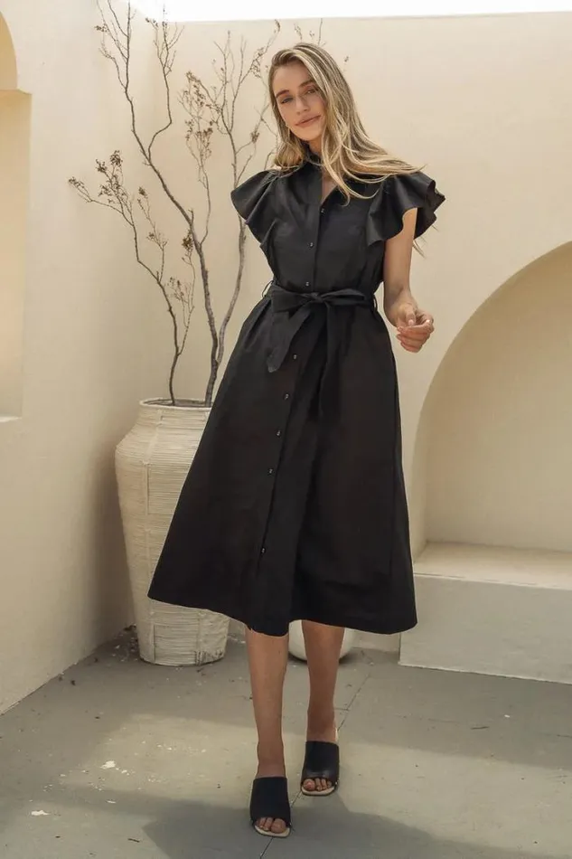 Bohme Dresses Mabel Button Up Dress In Black 8211 FINAL SALE Black 8211 Women