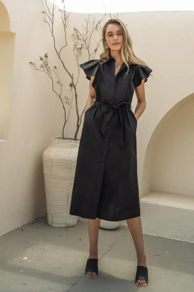 Bohme Dresses Mabel Button Up Dress In Black 8211 FINAL SALE Black 8211 Women Bohme Dresses Mabel Button Up Dress In Black 8211 FINAL SALE Black 8211 Women