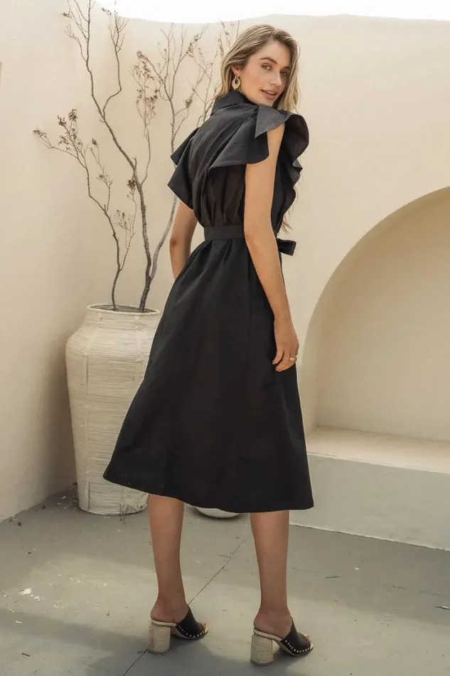Bohme Dresses Mabel Button Up Dress In Black 8211 FINAL SALE Black 8211 Women Bohme Dresses Mabel Button Up Dress In Black 8211 FINAL SALE Black 8211 Women