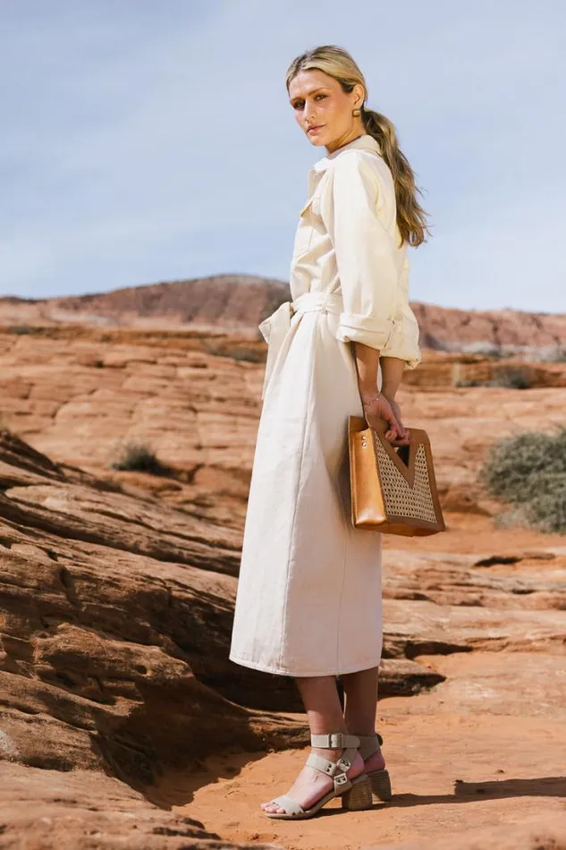 Bohme Dresses Maggie Denim Dress Cream 8211 Women