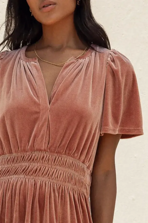 Bohme Dresses Marlowe Velvet Dress In Blush Blush 8211 Women Bohme Dresses Marlowe Velvet Dress In Blush Blush 8211 Women