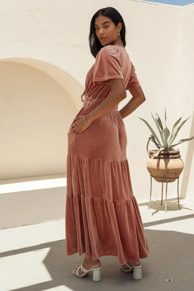 Bohme Dresses Marlowe Velvet Dress In Blush Blush 8211 Women Bohme Dresses Marlowe Velvet Dress In Blush Blush 8211 Women