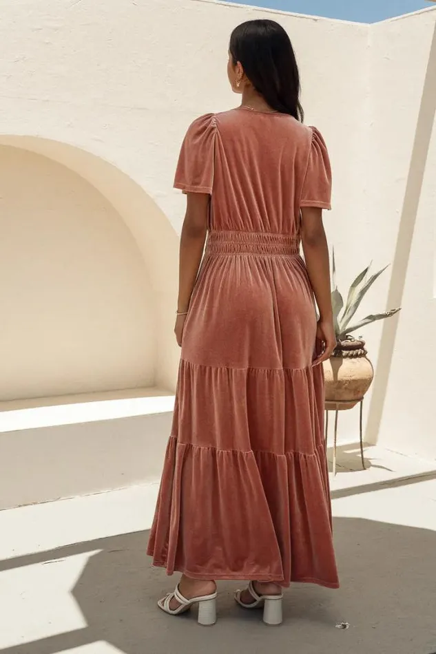 Bohme Dresses Marlowe Velvet Dress In Blush Blush 8211 Women Bohme Dresses Marlowe Velvet Dress In Blush Blush 8211 Women