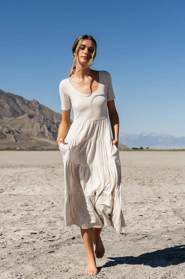 Bohme Dresses McKayla Tiered Dress In Natural 8211 FINAL SALE Natural 8211 Women