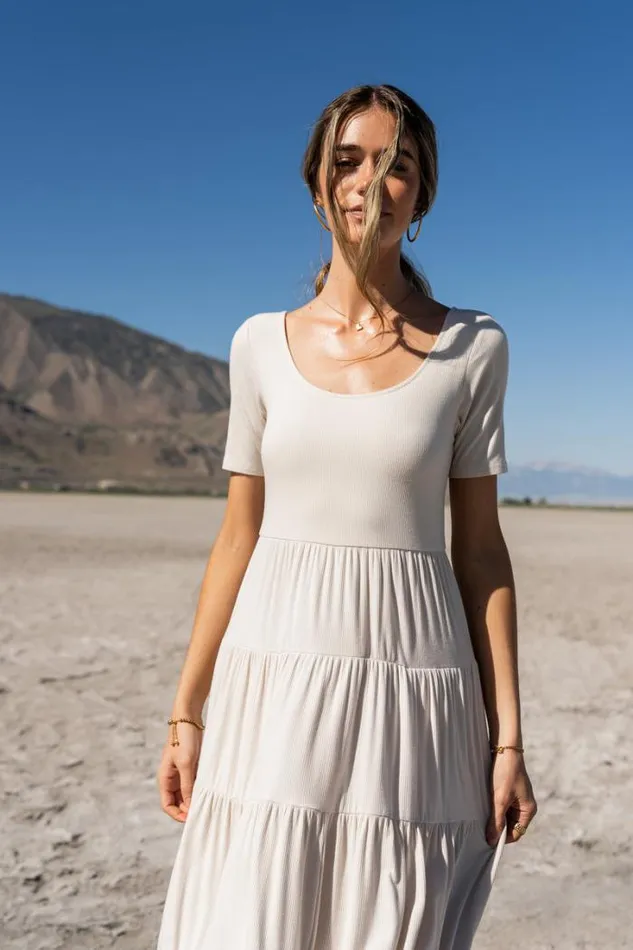 Bohme Dresses McKayla Tiered Dress In Natural 8211 FINAL SALE Natural 8211 Women Bohme Dresses McKayla Tiered Dress In Natural 8211 FINAL SALE Natural 8211 Women