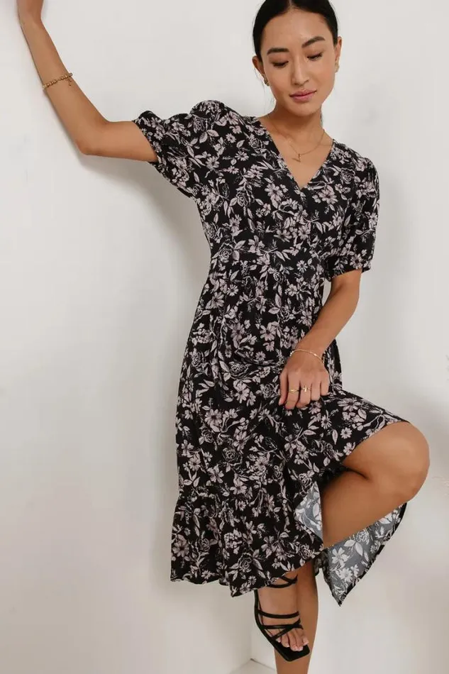 Bohme Dresses Oriana Floral Dress Charcoal 8211 Women