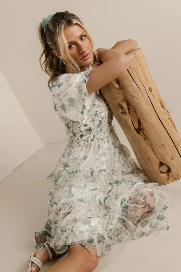 Bohme Dresses She Gets The Flowers Midi Dress Cream 8211 Women