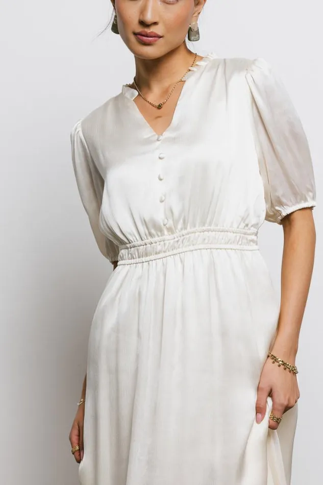 Bohme Dresses VNeck Satin Midi Dress In Cream Cream 8211 Women Bohme Dresses VNeck Satin Midi Dress In Cream Cream 8211 Women
