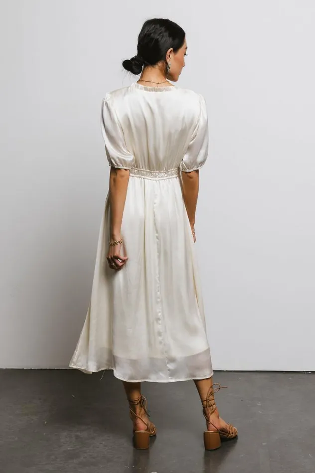 Bohme Dresses VNeck Satin Midi Dress In Cream Cream 8211 Women Bohme Dresses VNeck Satin Midi Dress In Cream Cream 8211 Women