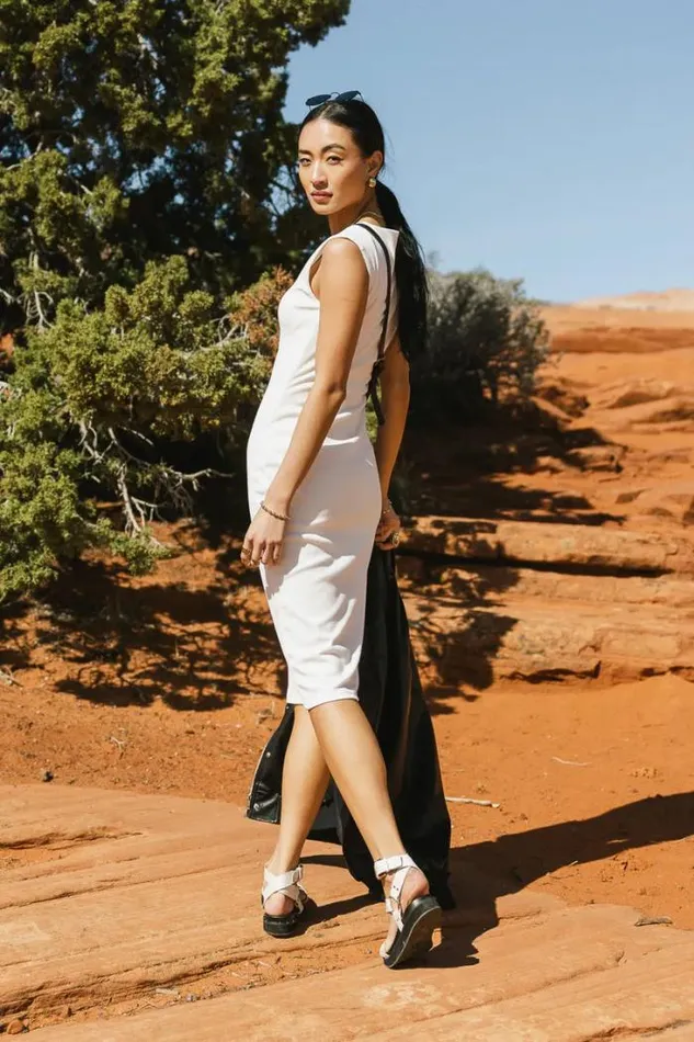 Bohme Dresses Zarela Ribbed Dress In White White 8211 Women Bohme Dresses Zarela Ribbed Dress In White White 8211 Women