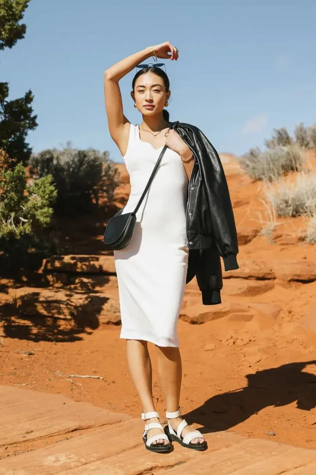 Bohme Dresses Zarela Ribbed Dress In White White 8211 Women Bohme Dresses Zarela Ribbed Dress In White White 8211 Women