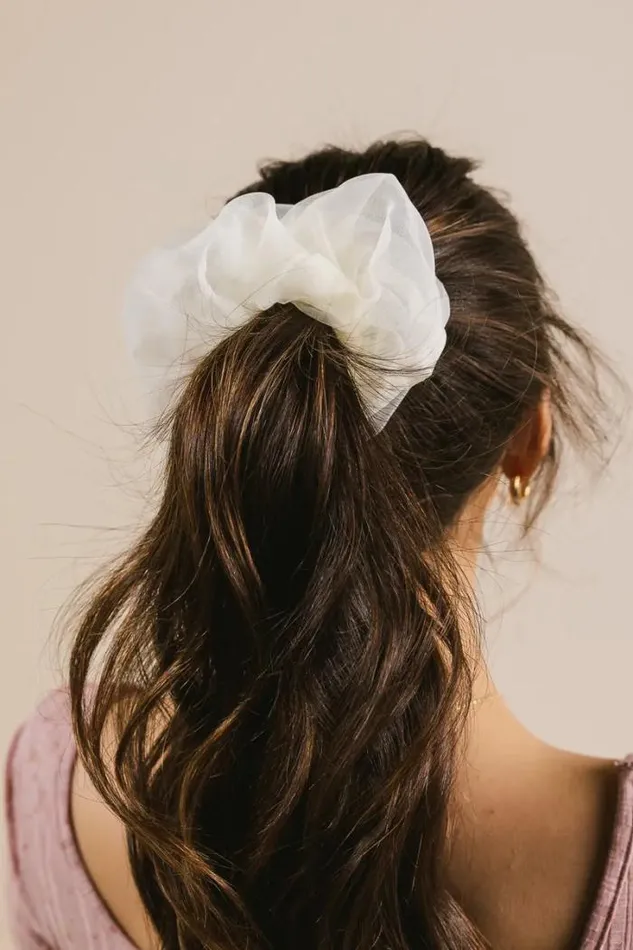 Bohme Hair Accessories Organza Oversized Scrunchie In Ivory Ivory 8211 Women