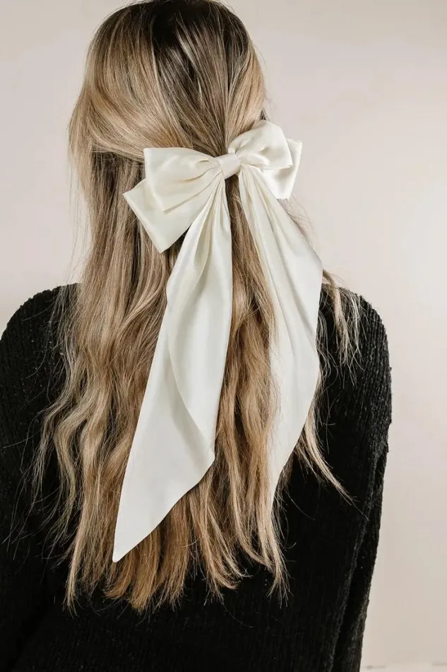 Bohme Hair Accessories Oversized Bow Hair Clip In White White 8211 Women