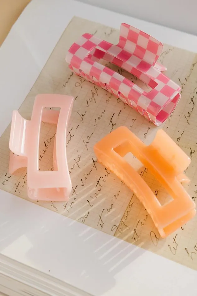 Bohme Hair Accessories Translucent Rectangle Claw Clip In Peach Peach 8211 Women
