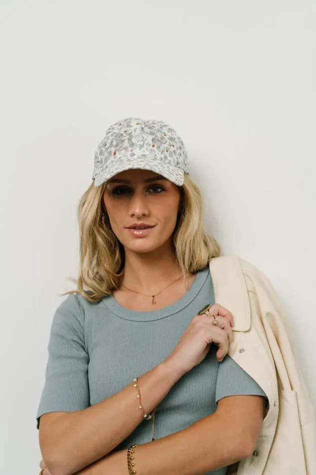 Bohme Hats and Caps Floral Baseball Cap In Blue Blue 8211 Women Bohme Hats and Caps Floral Baseball Cap In Blue Blue 8211 Women
