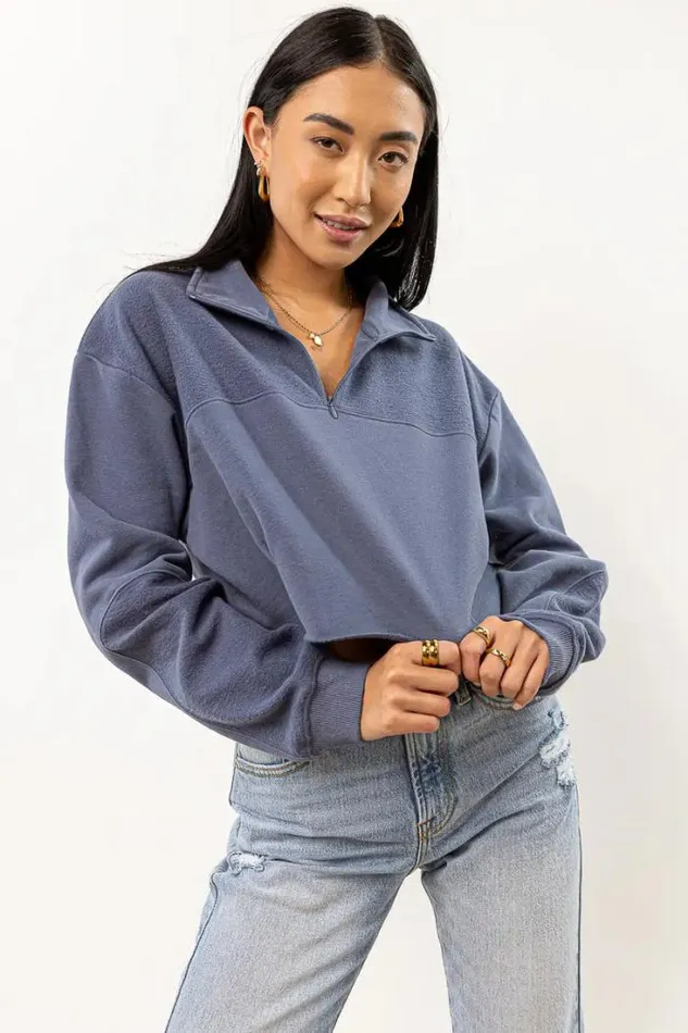 Bohme Loungewear Halston Pullover In Blue 8211 FINAL SALE Blue 8211 Women Bohme Loungewear Halston Pullover In Blue 8211 FINAL SALE Blue 8211 Women