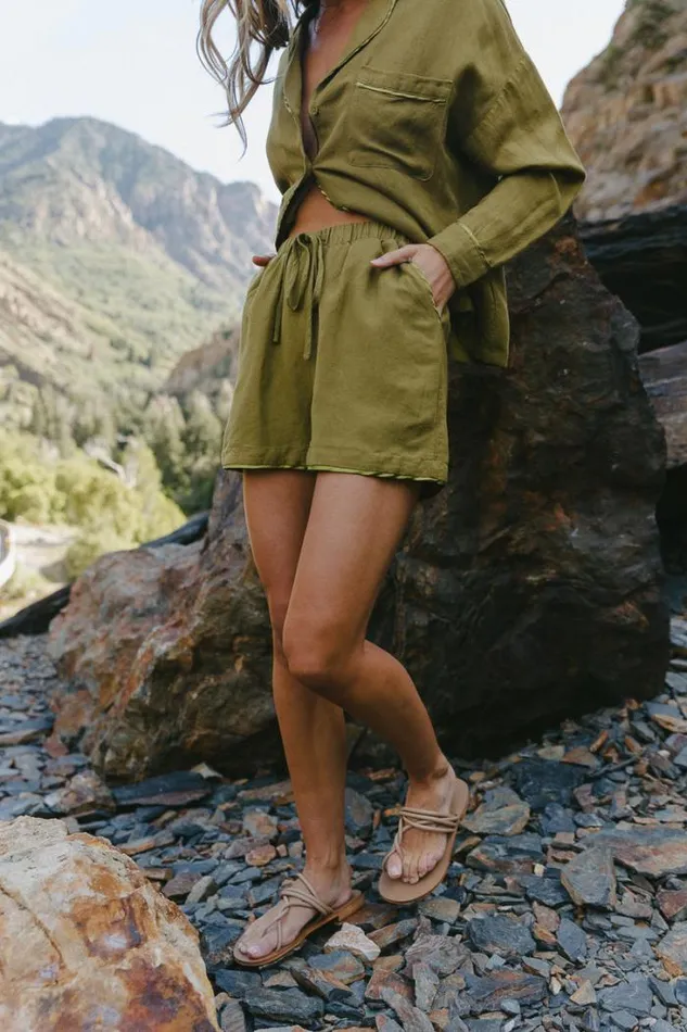 Bohme Loungewear Jasmine Shorts In Green Green 8211 Women Bohme Loungewear Jasmine Shorts In Green Green 8211 Women