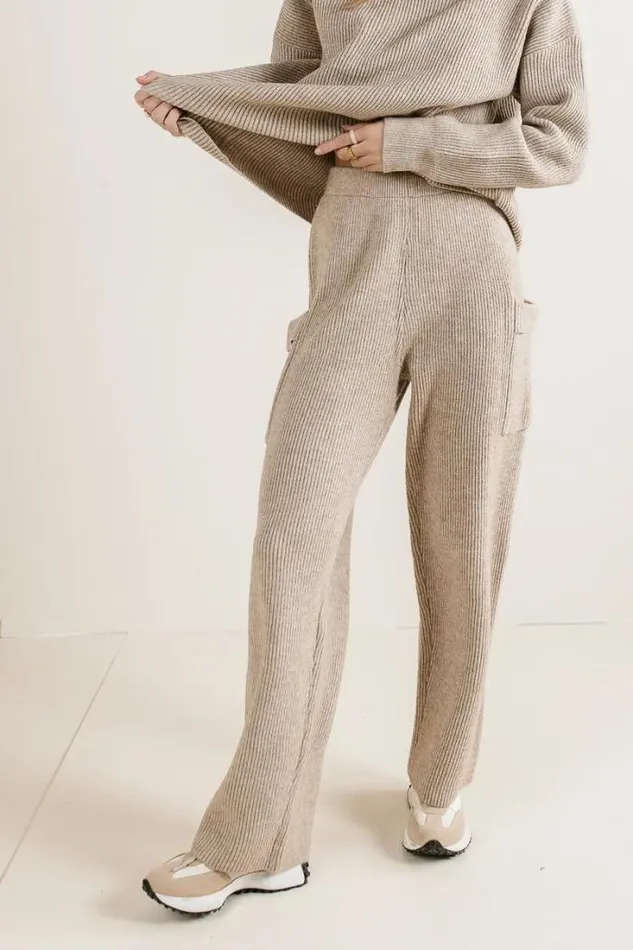 Bohme Loungewear Jaya Knit Pants In Sand Sand 8211 Women