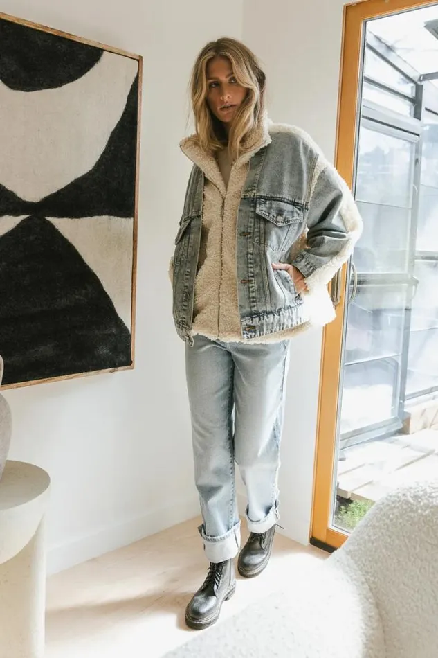 Bohme Outerwear BlankNYC Denim Sherpa Jacket Light Wash 8211 Women Bohme Outerwear BlankNYC Denim Sherpa Jacket Light Wash 8211 Women