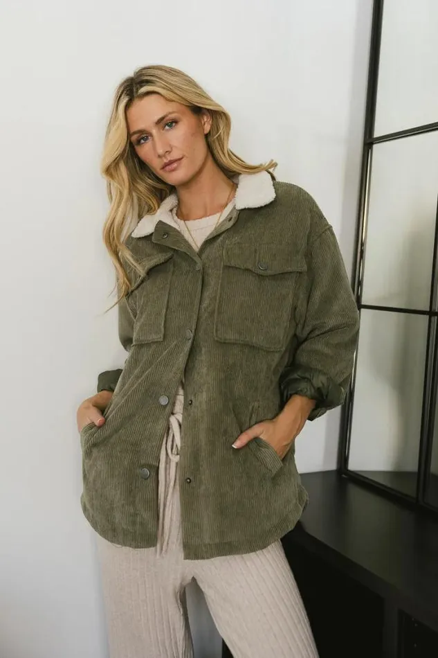 Bohme Outerwear Emilia Corduroy Jacket In Sage 8211 FINAL SALE Sage 8211 Women