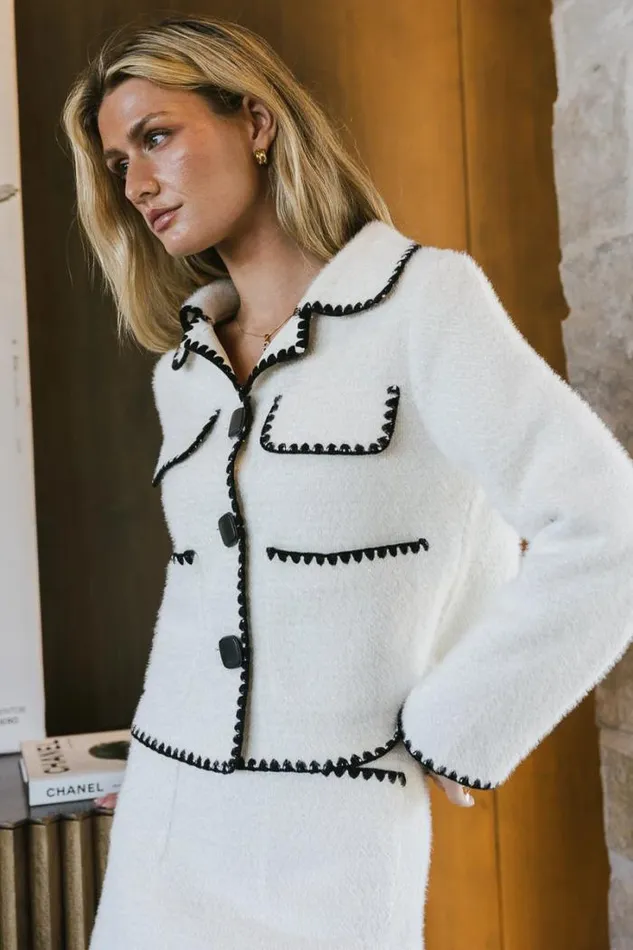 Bohme Outerwear Lola Fuzzy Jacket In White White 8211 Women