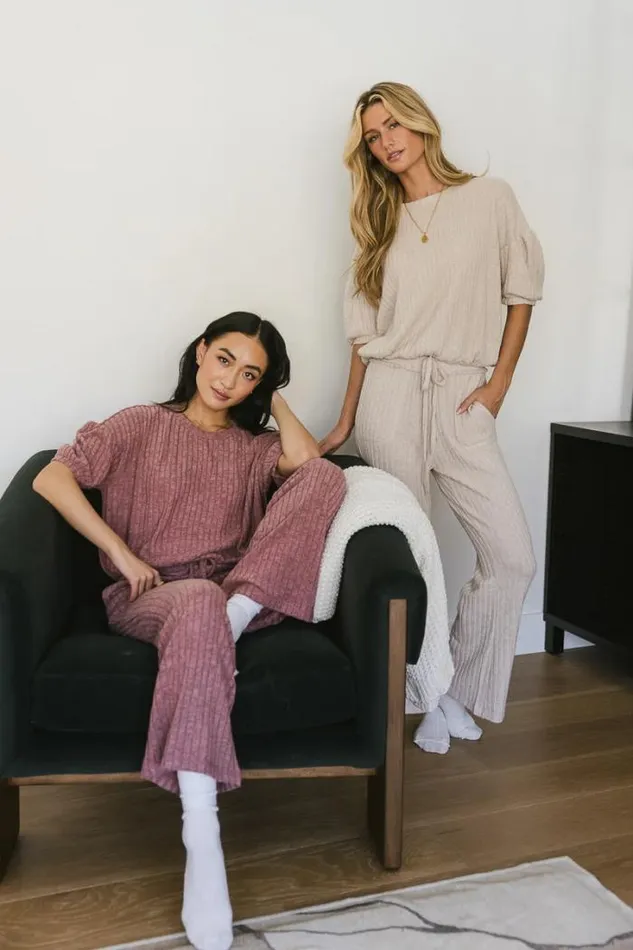 Bohme Sets Keiko Ribbed Pants In Mauve 8211 FINAL SALE Mauve 8211 Women Bohme Sets Keiko Ribbed Pants In Mauve 8211 FINAL SALE Mauve 8211 Women