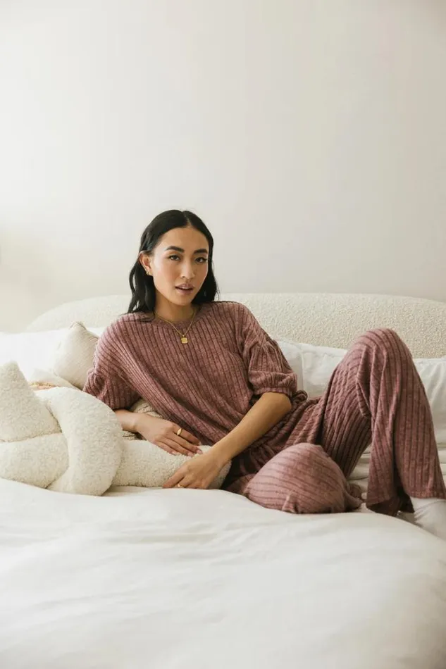 Bohme Sets Keiko Ribbed Pants In Mauve 8211 FINAL SALE Mauve 8211 Women Bohme Sets Keiko Ribbed Pants In Mauve 8211 FINAL SALE Mauve 8211 Women
