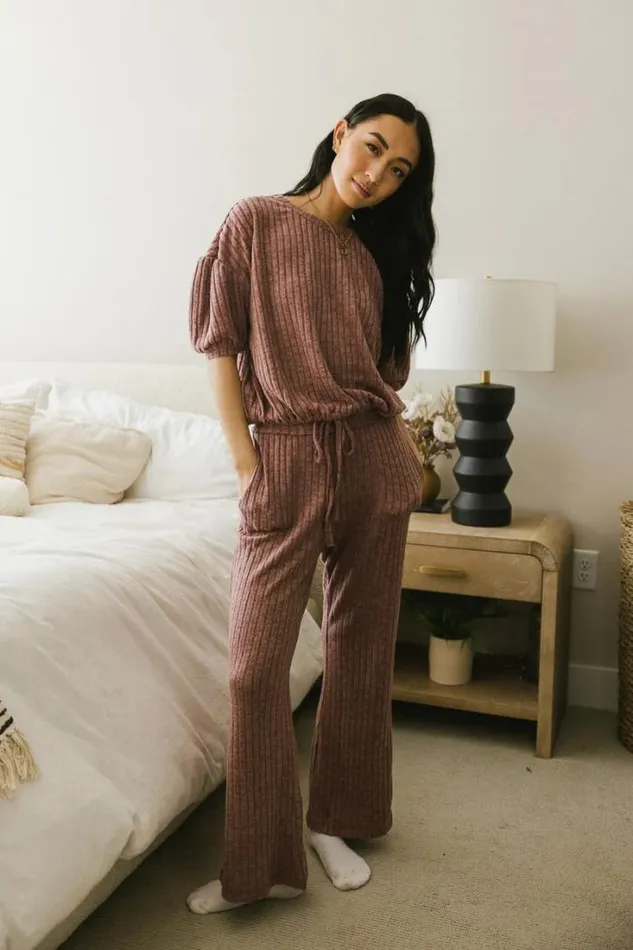 Bohme Sets Keiko Ribbed Pants In Mauve 8211 FINAL SALE Mauve 8211 Women Bohme Sets Keiko Ribbed Pants In Mauve 8211 FINAL SALE Mauve 8211 Women