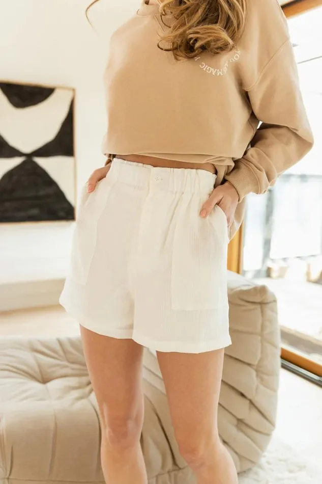 Bohme Sets Lylah Ribbed Shorts 8211 FINAL SALE Off White 8211 Women