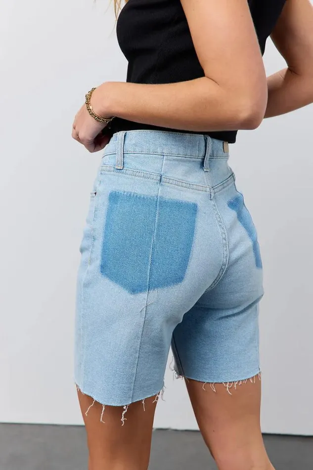 Bohme Shorts Alice Mid Thigh Shorts Light Wash 8211 Women