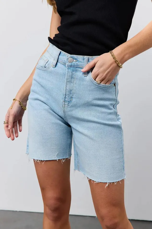 Bohme Shorts Alice Mid Thigh Shorts Light Wash 8211 Women