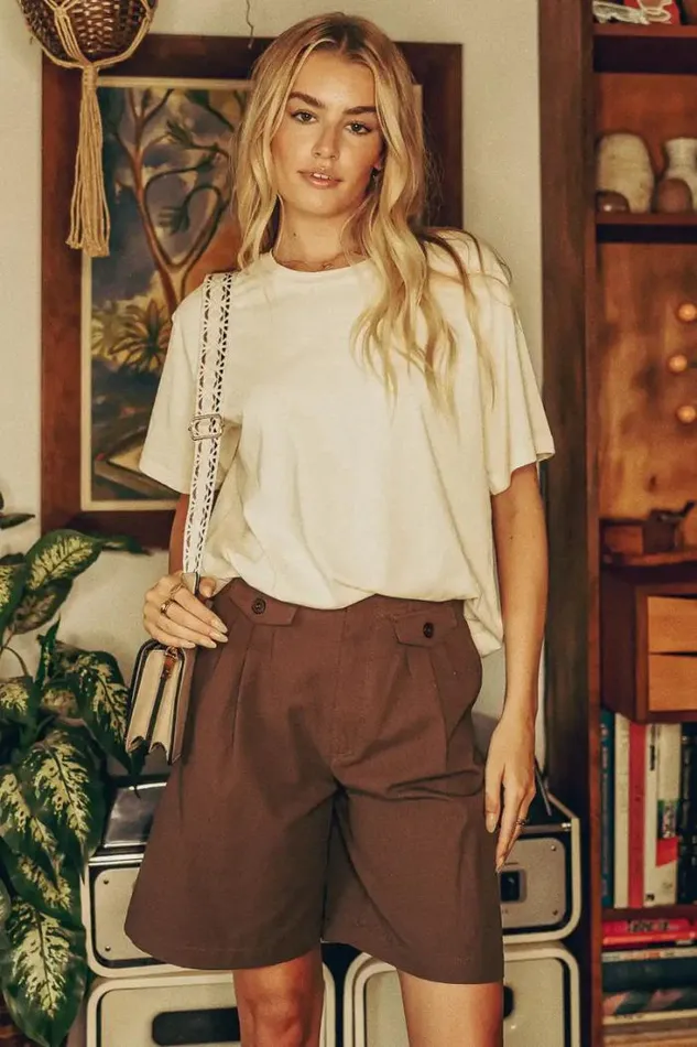 Bohme Shorts Amelia Bermuda Shorts In Brown 8211 FINAL SALE Brown 8211 Women Bohme Shorts Amelia Bermuda Shorts In Brown 8211 FINAL SALE Brown 8211 Women