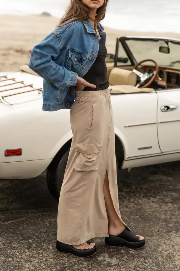 Bohme Skirts Ellie Cargo Skirt In Taupe Taupe 8211 Women Bohme Skirts Ellie Cargo Skirt In Taupe Taupe 8211 Women