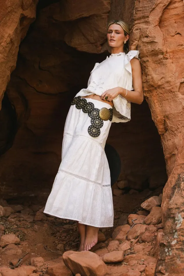Bohme Skirts Embroidered Eyelet Lace Skirt White 8211 Women