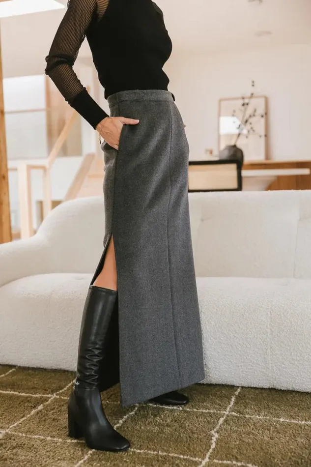 Bohme Skirts Francis Wool Blend Skirt 8211 FINAL SALE Charcoal 8211 Women Bohme Skirts Francis Wool Blend Skirt 8211 FINAL SALE Charcoal 8211 Women