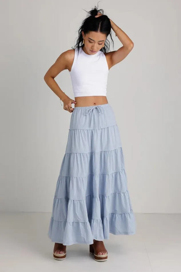 Bohme Skirts Kenzington Tiered Skirt In Blue Blue 8211 Women