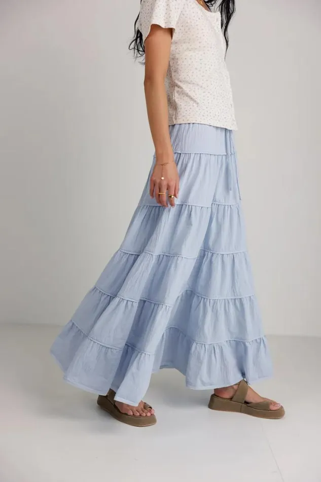 Bohme Skirts Kenzington Tiered Skirt In Blue Blue 8211 Women Bohme Skirts Kenzington Tiered Skirt In Blue Blue 8211 Women