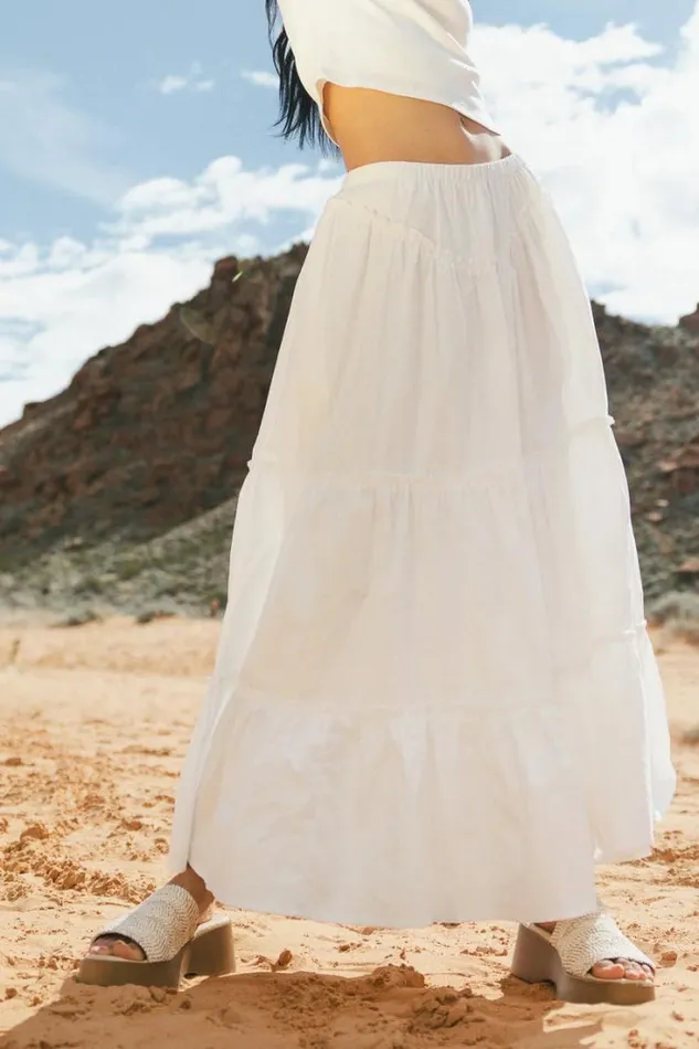 Bohme Skirts Layana Tiered Skirt In White White 8211 Women