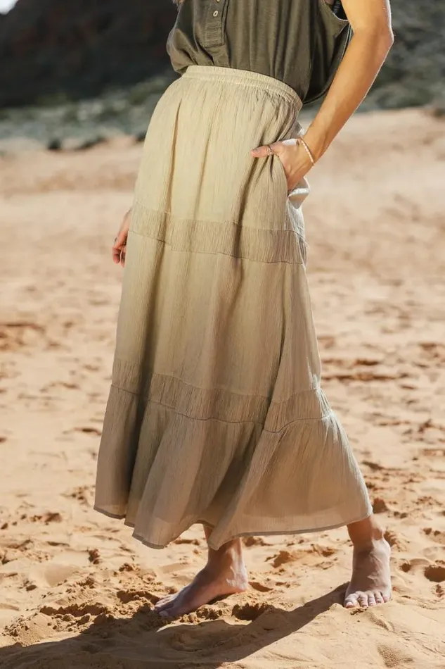 Bohme Skirts Mckenna Textured Skirt In Olive Olive 8211 Women