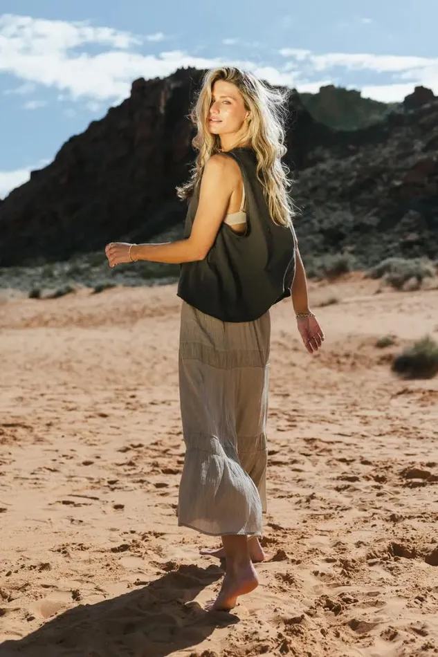 Bohme Skirts Mckenna Textured Skirt In Olive Olive 8211 Women Bohme Skirts Mckenna Textured Skirt In Olive Olive 8211 Women