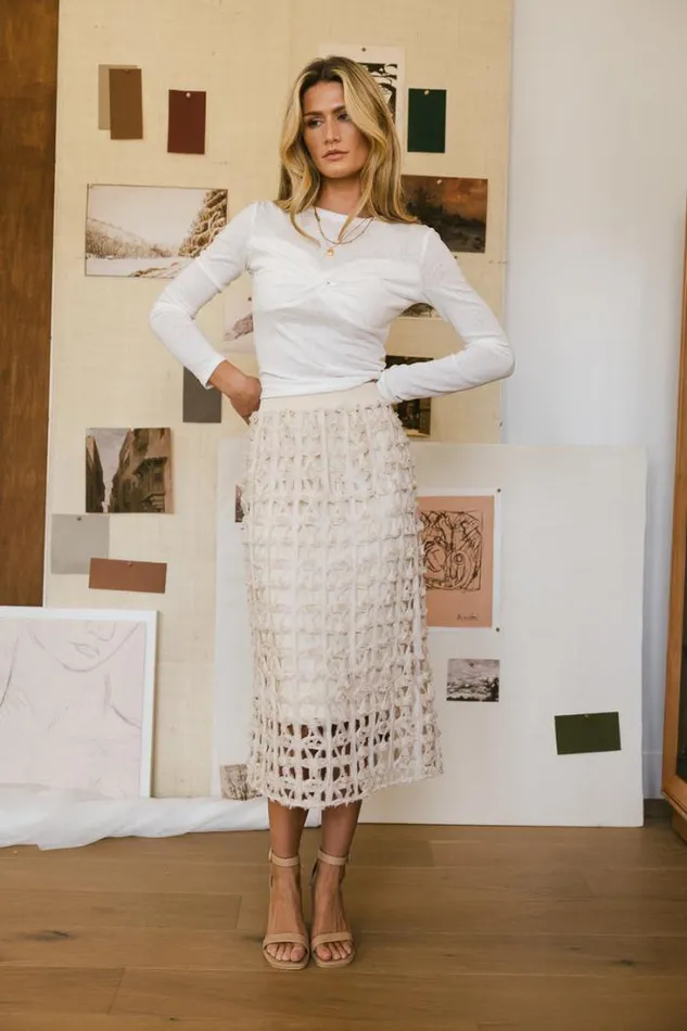 Bohme Skirts Open Cage Knit Skirt In Natural Natural 8211 Women Bohme Skirts Open Cage Knit Skirt In Natural Natural 8211 Women