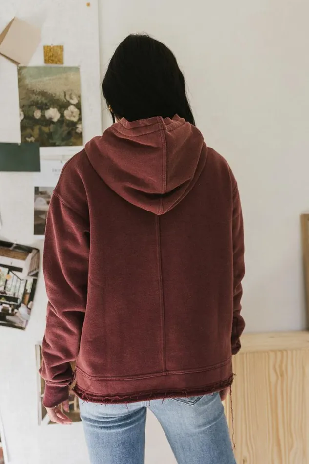 Bohme Sweaters Blakely Hoodie In Maroon 8211 FINAL SALE Maroon 8211 Women Bohme Sweaters Blakely Hoodie In Maroon 8211 FINAL SALE Maroon 8211 Women