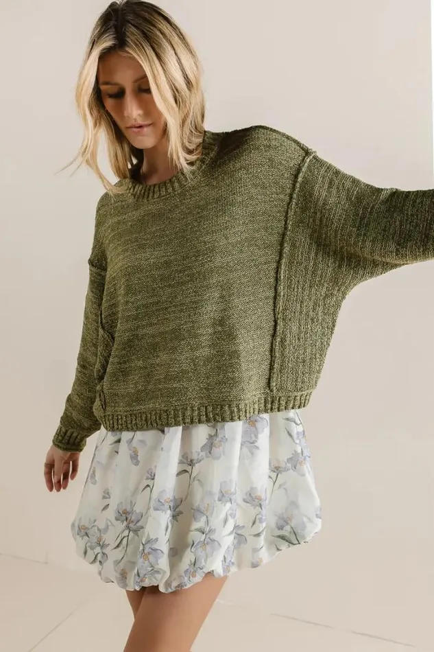 Bohme Sweaters Nicole Knit Sweater In Olive Olive 8211 Women