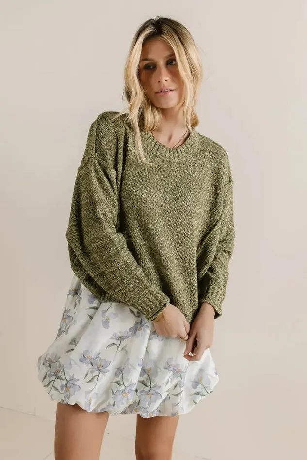 Bohme Sweaters Nicole Knit Sweater In Olive Olive 8211 Women Bohme Sweaters Nicole Knit Sweater In Olive Olive 8211 Women