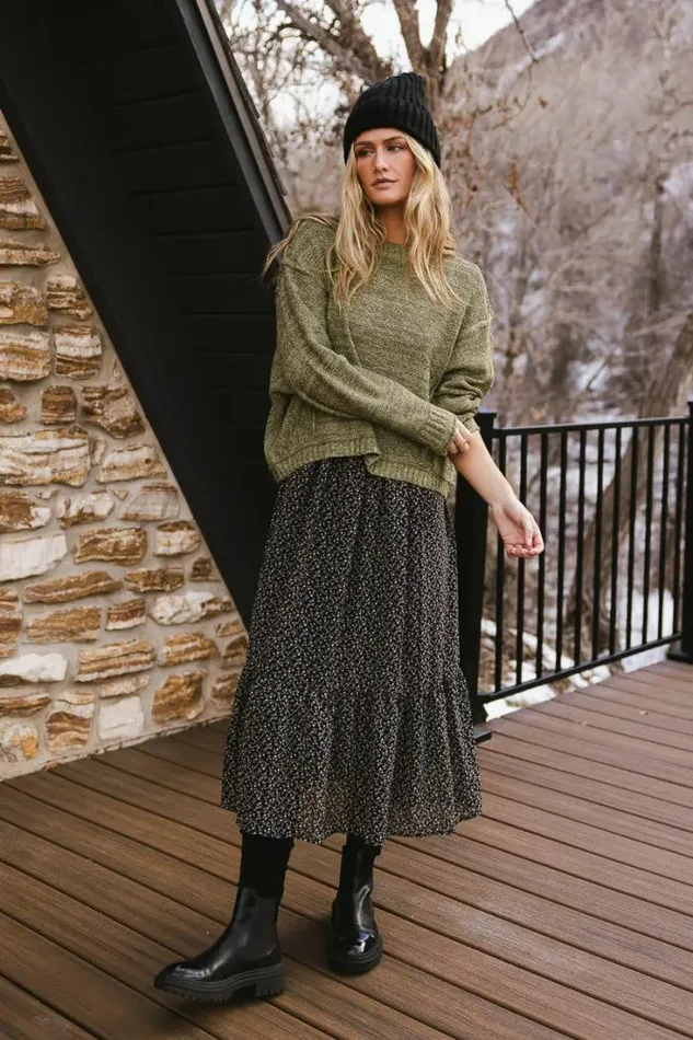 Bohme Sweaters Nicole Knit Sweater In Olive Olive 8211 Women Bohme Sweaters Nicole Knit Sweater In Olive Olive 8211 Women
