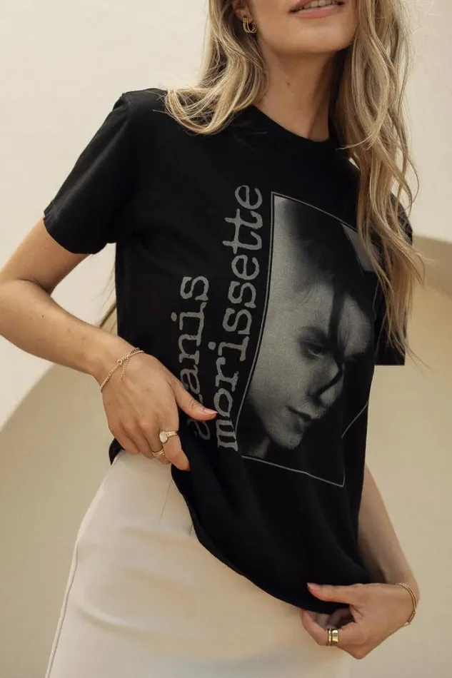 Bohme Tees and Tanks Alanis Graphic Tee 8211 FINAL SALE Black 8211 Women