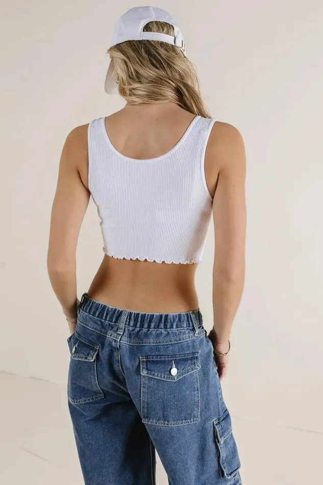 Bohme Tees and Tanks Everleigh Cropped Tank In White White 8211 Women Bohme Tees and Tanks Everleigh Cropped Tank In White White 8211 Women