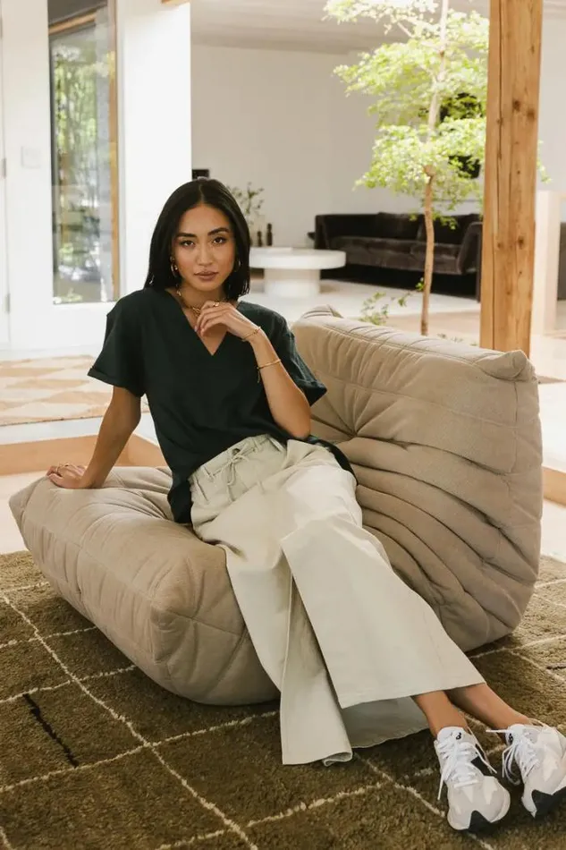 Bohme Tees and Tanks Logan Contrast Top In Hunter Green 8211 FINAL SALE Hunter Green 8211 Women Bohme Tees and Tanks Logan Contrast Top In Hunter Green 8211 FINAL SALE Hunter Green 8211 Women