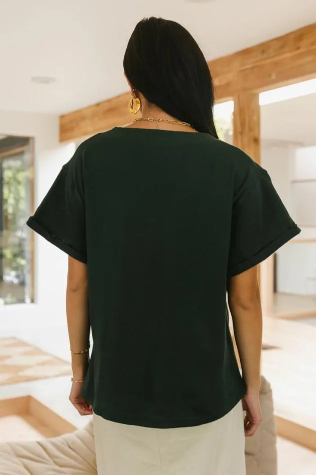 Bohme Tees and Tanks Logan Contrast Top In Hunter Green 8211 FINAL SALE Hunter Green 8211 Women Bohme Tees and Tanks Logan Contrast Top In Hunter Green 8211 FINAL SALE Hunter Green 8211 Women